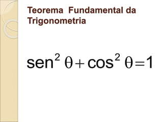 Teorema Fundamental da
Trigonometria
1
cos
sen 2
2




 