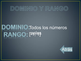Todos los números
reales.
[-1, 1]
Atrás
 
