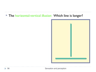  The horizontal-vertical illusion Which line is longer?
Sensation and perception96
 