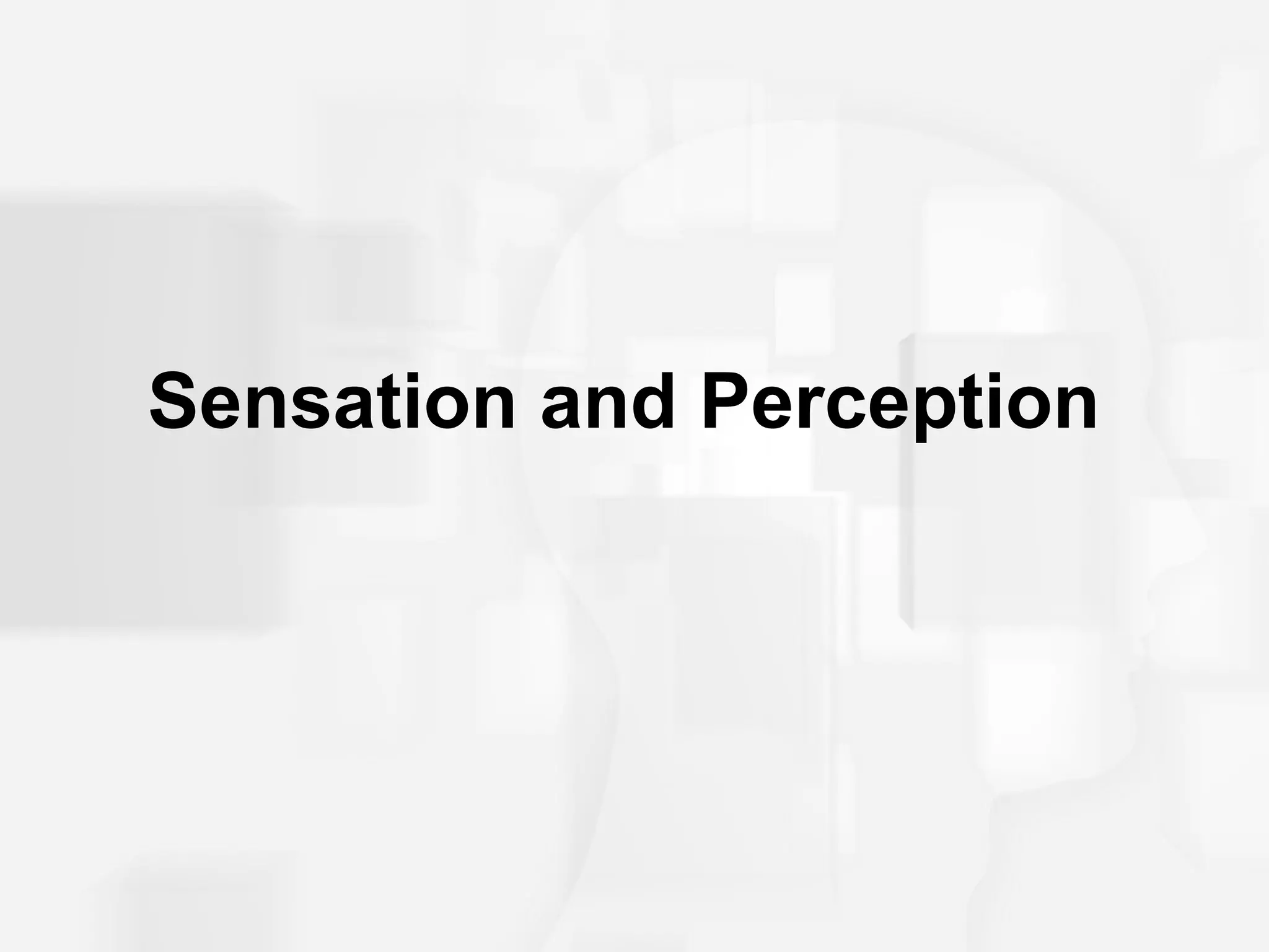 Sensation and Perception
 