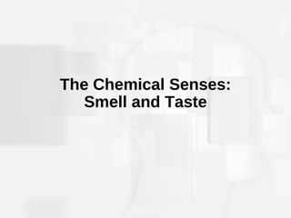 Sense of Smell
•We smell when the molecules in the air we
breathe enter our nostrils
•Odors (molecules in the air) trigger...