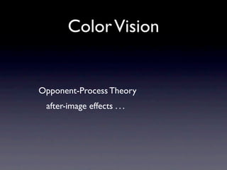 Color Vision


Opponent-Process Theory
 after-image effects . . .
 
