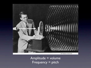 Amplitude = volume
 Frequency = pitch
 