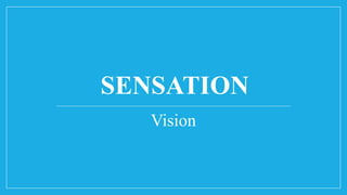 SENSATION
Vision
 