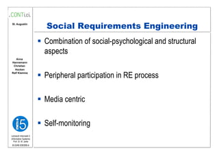 Community Driven Elicitation of Requirements