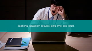 www.companyname.com
© 2016 Jetfabrik Multipurpose Theme. All Rights Reserved.
2
Inconvenience
Waste time, Busy, Traffic Jam, Long distance
Lifestyle is Changing for Lifelong Learning.
Traditional classroom requires extra time and effort.
 
