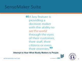SenseMaker Suite Attempt to Hear What Really Matters to People 