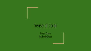 Sense of Color
Forest Green
By: Emily Checa
 