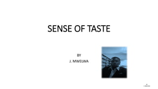 SENSE OF TASTE
BY
J. MWELWA
BY
J. MWELWA
 