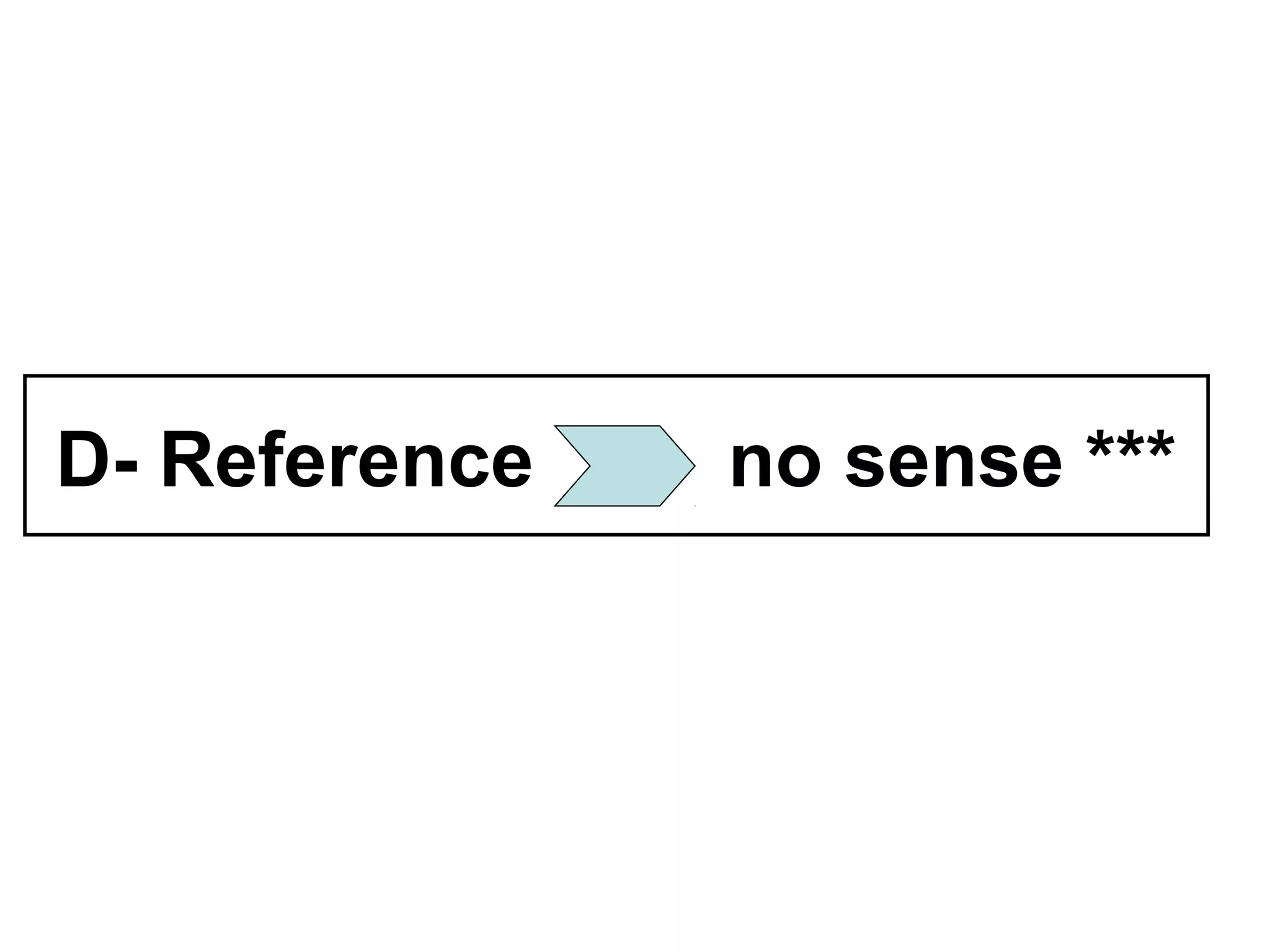D- Reference   no sense ***
 