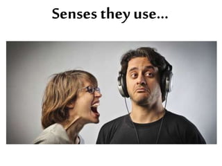 Senses they use...
 