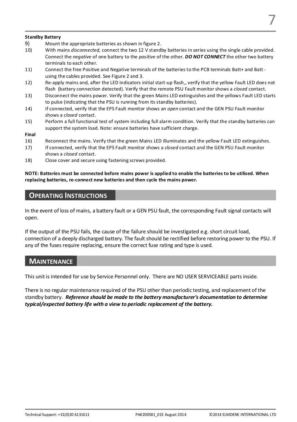 SenseTek Fire & Security Solutions 5A en544 voeding handboek