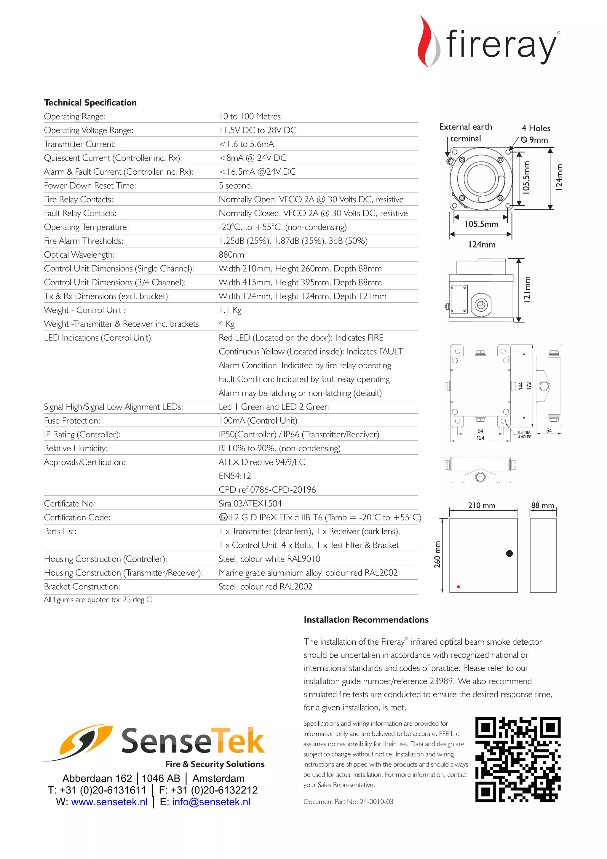 SenseTek FFE fireray 2000e exd datasheet english | PDF | Consumer ...
