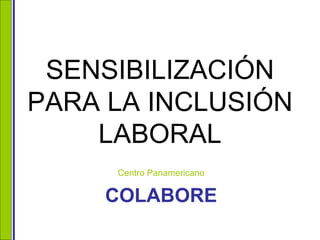 SENSIBILIZACIÓN PARA LA INCLUSIÓN LABORAL Centro Panamericano COLABORE 