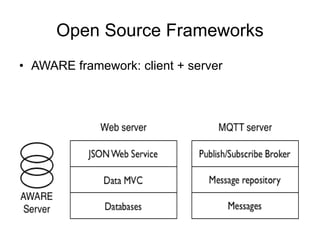 Open Source Frameworks 
• AWARE framework: client + server 
 