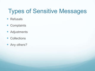 Communication Sensitive Issues Sensitive messages | PPTX
