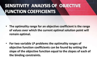 Sensitivity analysis in linear programming problem ( Muhammed Jiyad) | PPTX