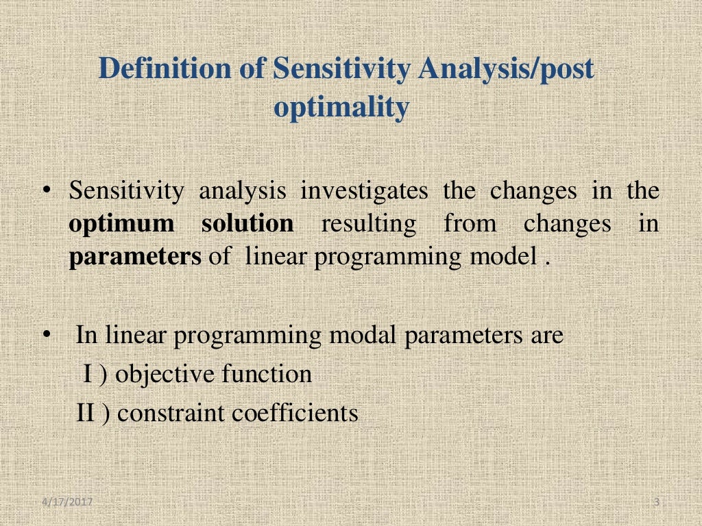 Sensitivity analysis linear programming copy