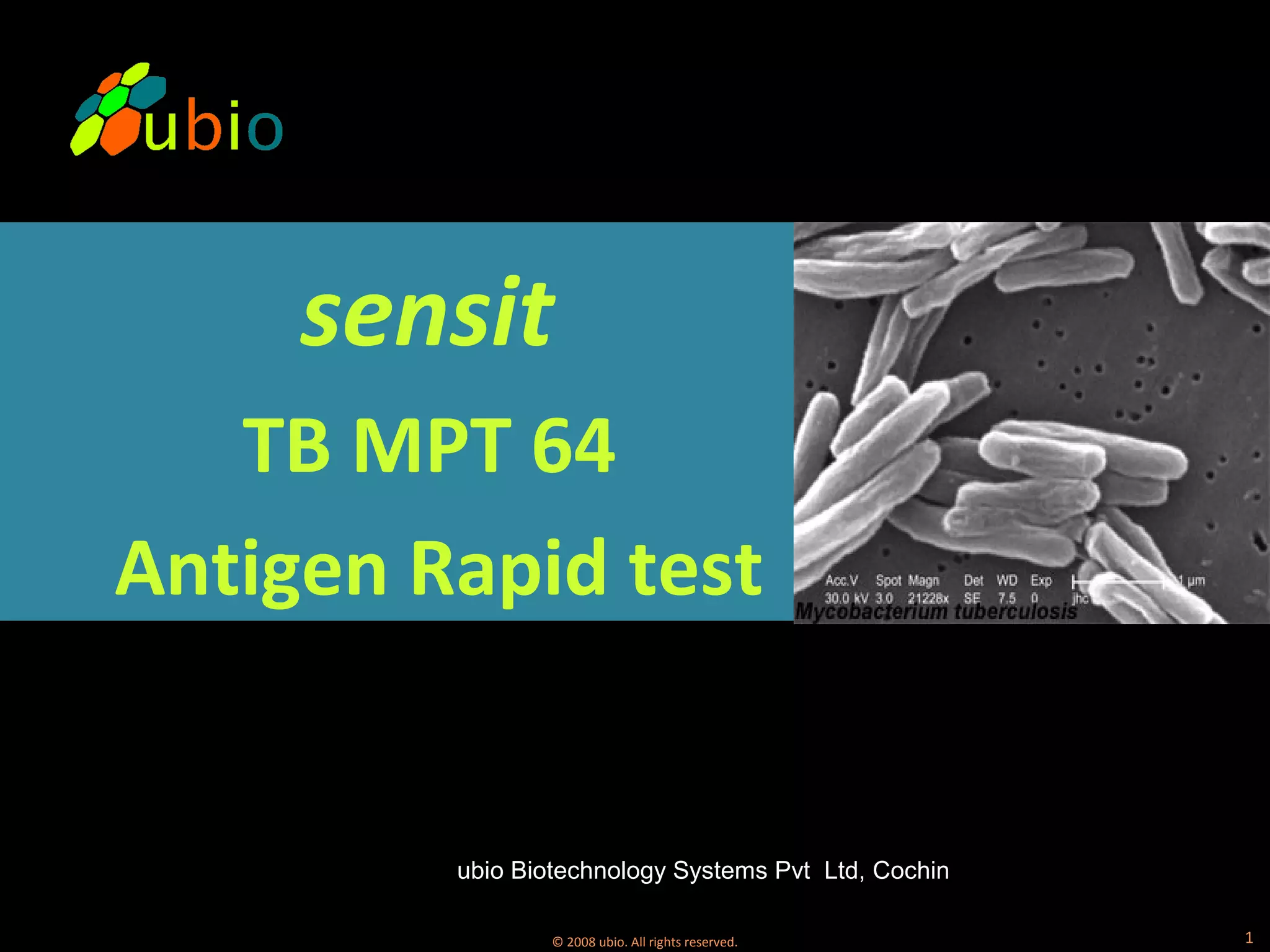 Sensit MPT 64 TB Antigen rapid test PPT