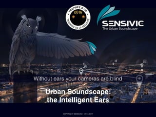 COPYRIGHT SENSIVICTM 2013-2017
Without ears your cameras are blind
Urban Soundscape:  
the Intelligent Ears
 
