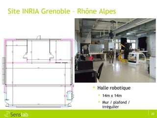 Site INRIA Grenoble – Rhône Alpes  Halle robotique 14m x 14m Mur / plafond / irrégulier 