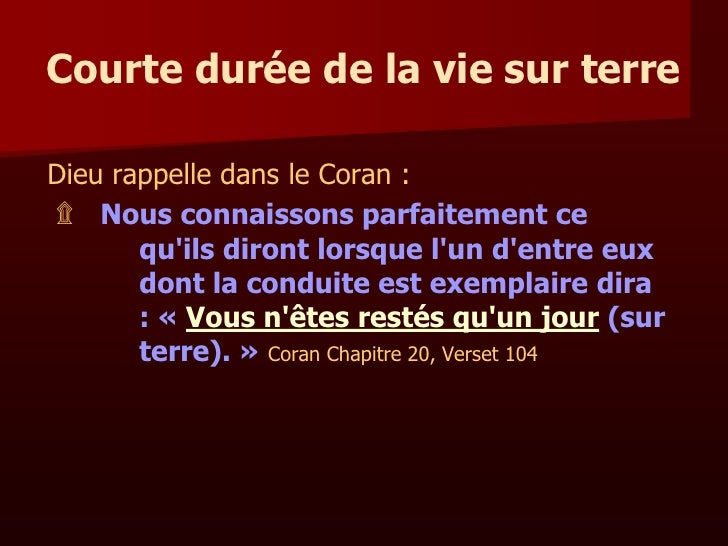 Citation Vie Courte Islam