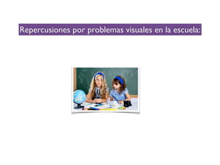 Repercusiones por problemas visuales en la escuela:
 