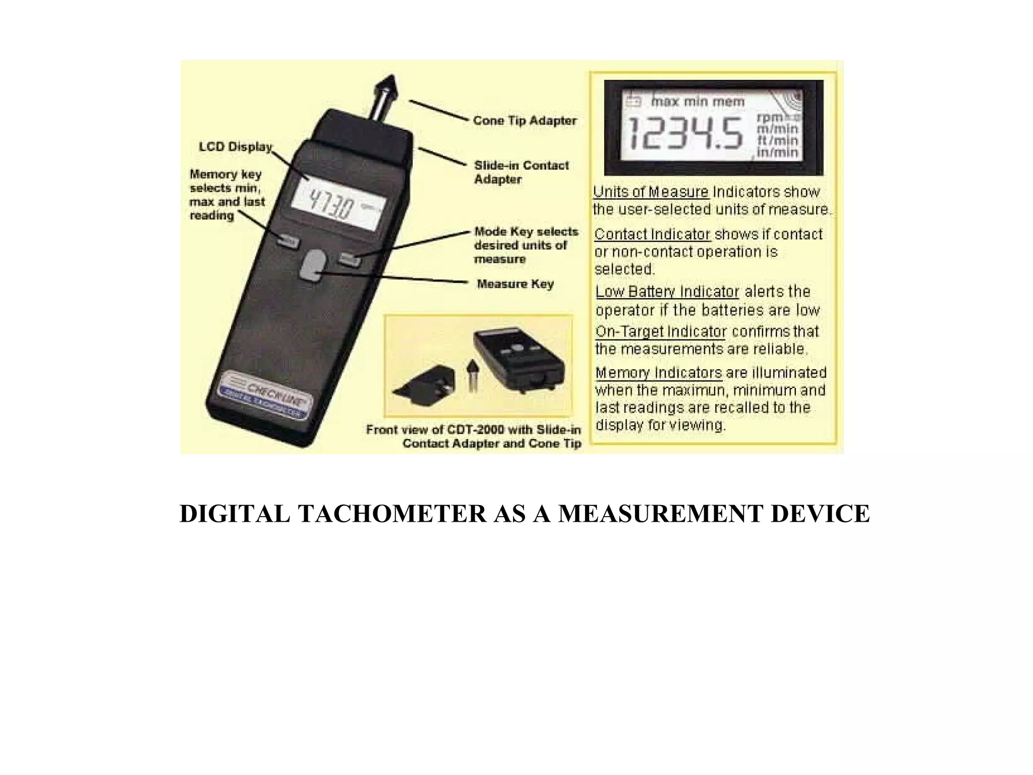 DIGITAL TACHOMETER AS A MEASUREMENT DEVICE
 