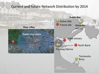 Current	
  and	
  future	
  Network	
  Distribu+on	
  by	
  2014	
  
River	
  Liﬀey	
  
Dublin	
  Bay	
  
Dublin	
  City	
  Centre	
  
2	
  km	
  
 