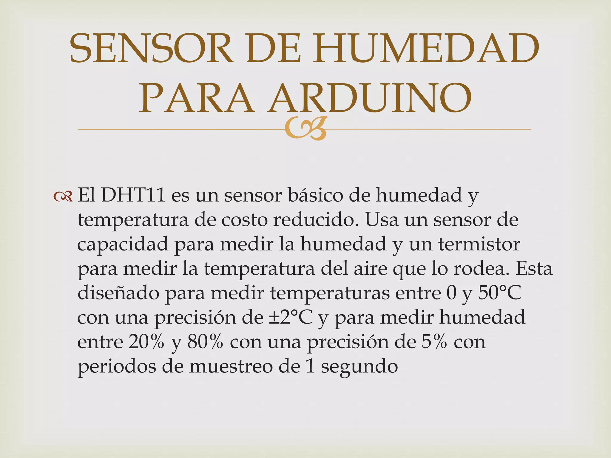 Sensor de humedad para arduino | PPT
