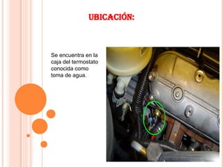 Ubicación:



Se encuentra en la
caja del termostato
conocida como
toma de agua.
 