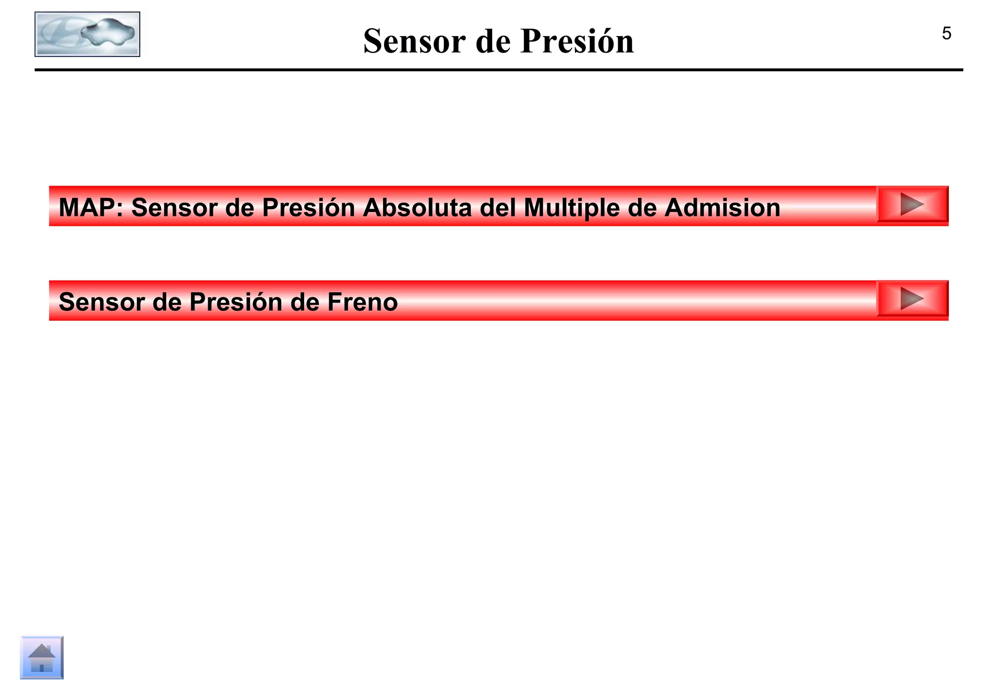 Sensor de Presión

MAP: Sensor de Presión Absoluta del Multiple de Admision

Sensor de Presión de Freno

5

 