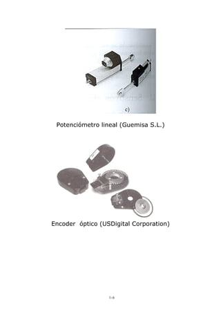 Potenciómetro lineal (Guemisa S.L.)
Encoder óptico (USDigital Corporation)
1-6
 