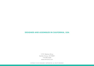 DESIGNED AND ASSEMBLED IN CALIFORNIA, USA
11751 Markon Drive
Garden Grove, CA 92841
714.895.4344
www.sensorex.com
COPYRIGHT © 2016 SENSOREX CORPORATION. ALL RIGHTS RESERVED.
 