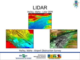 LIDAR
         Hailey, Idaho - Lidar DEM




Hailey, Idaho - Airport Obstruction Survey


Unidade Síntese
 