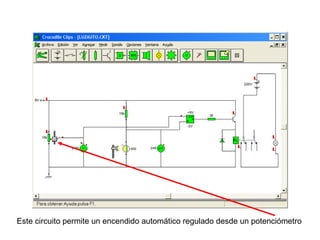 Este circuito permite un encendido automático regulado desde un potenciómetro 
