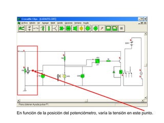 En función de la posición del potenciómetro, varía la tensión en este punto. 