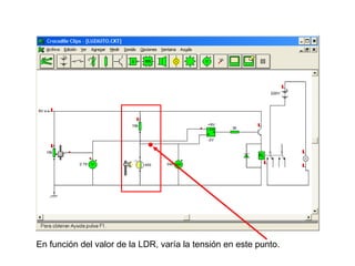 En función del valor de la LDR, varía la tensión en este punto. 
