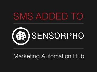 SMS ADDED TO

Marketing Automation Hub

 