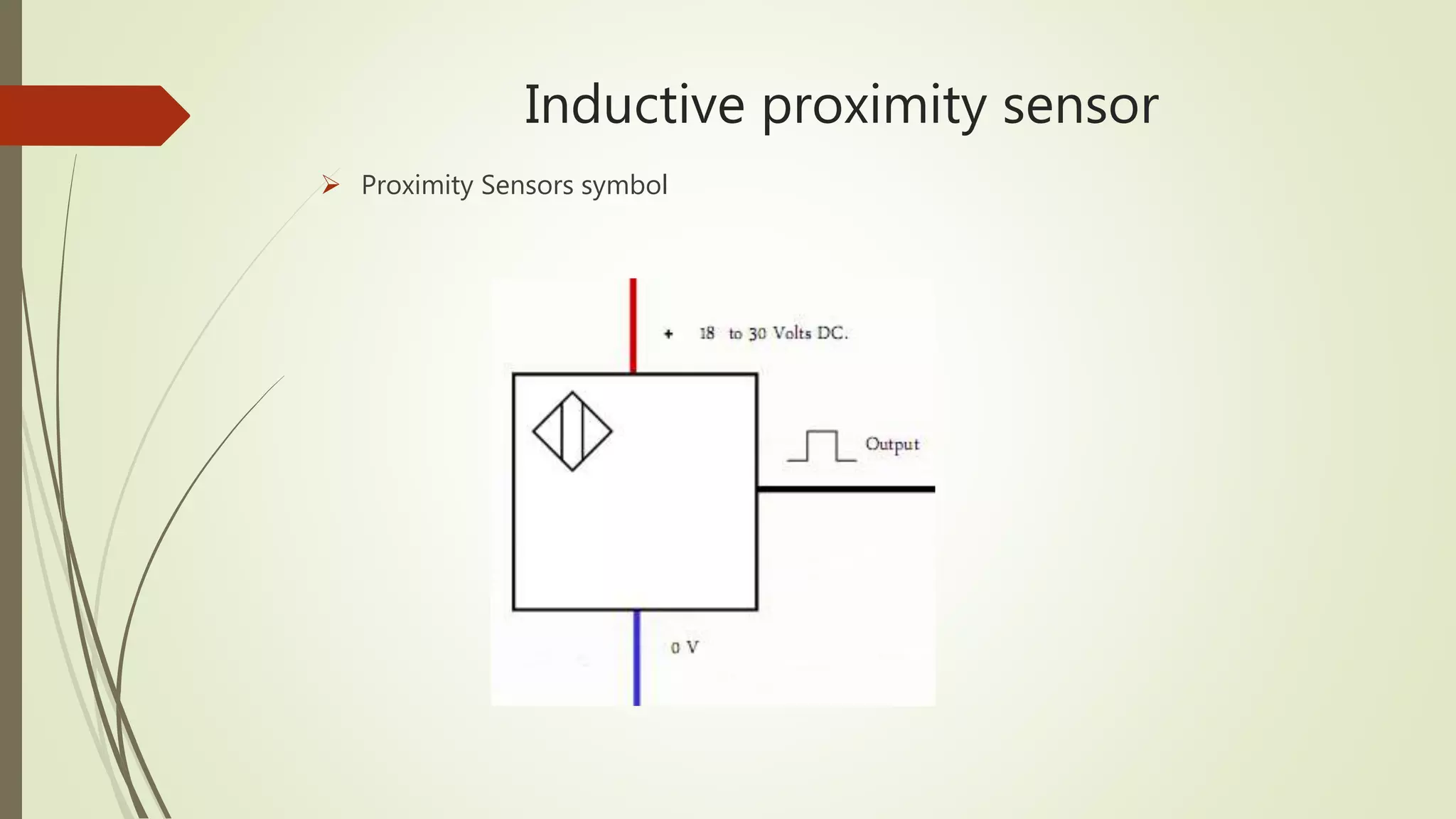 Inductive proximity sensor
 Proximity Sensors symbol
 