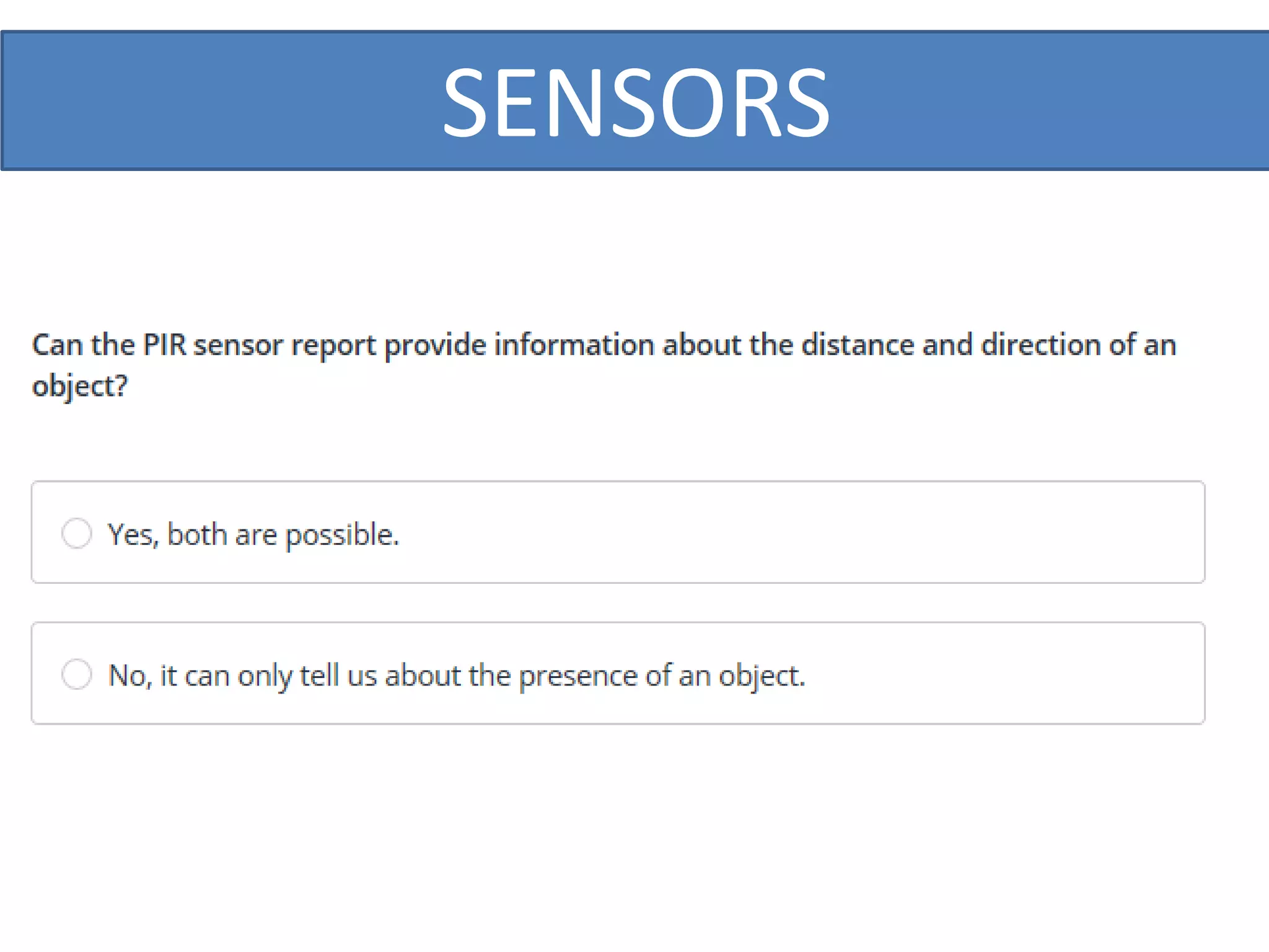 SENSORS
 