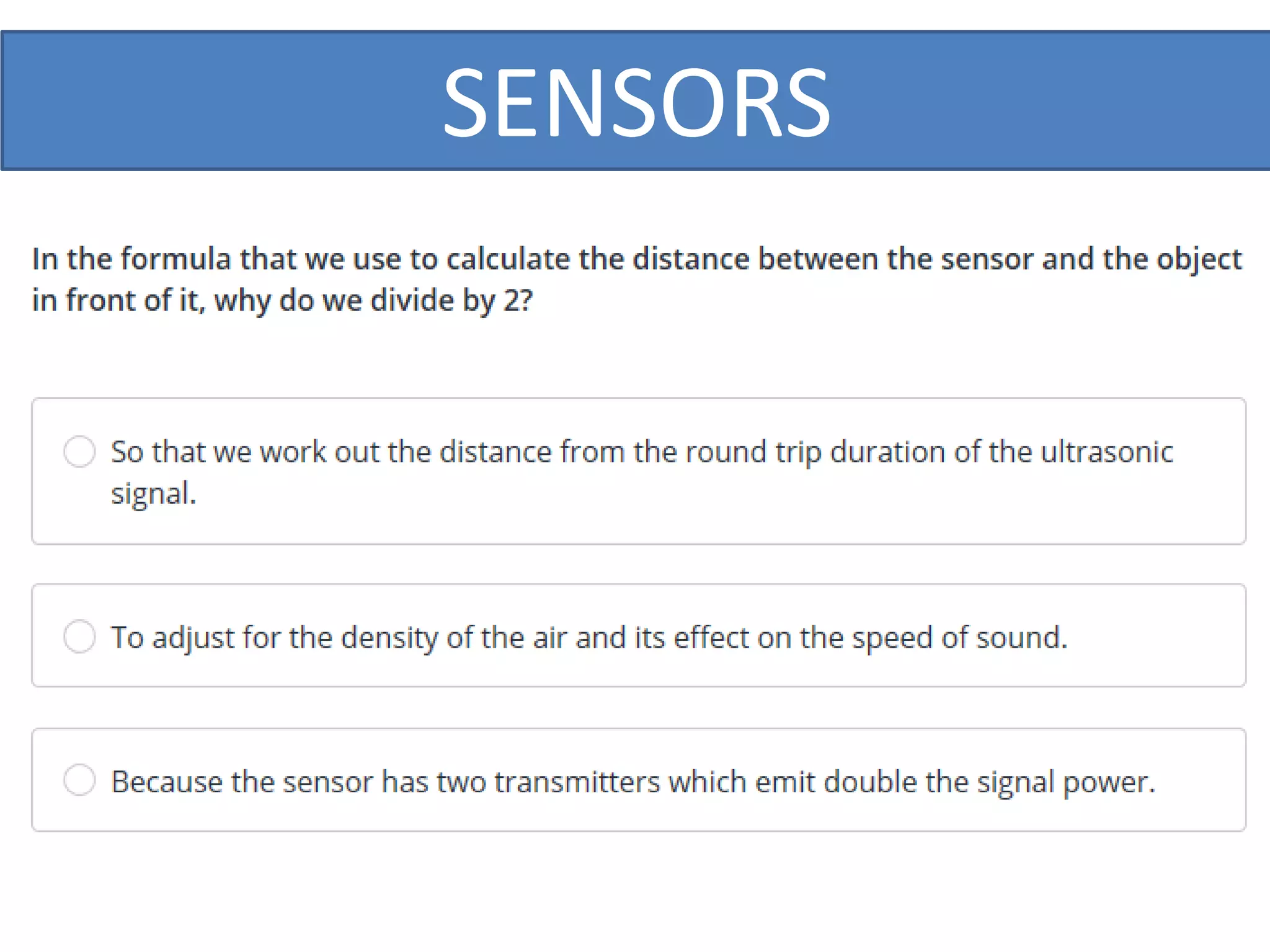 SENSORS
 