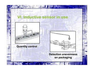 VI. Inductive sensor in use
Quantity control
Detection unevenness
on packaging
 