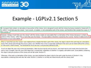 Example - LGPLv2.1 Section 5
© 2015 Rogue Wave Software, Inc. All Rights Reserved.
 