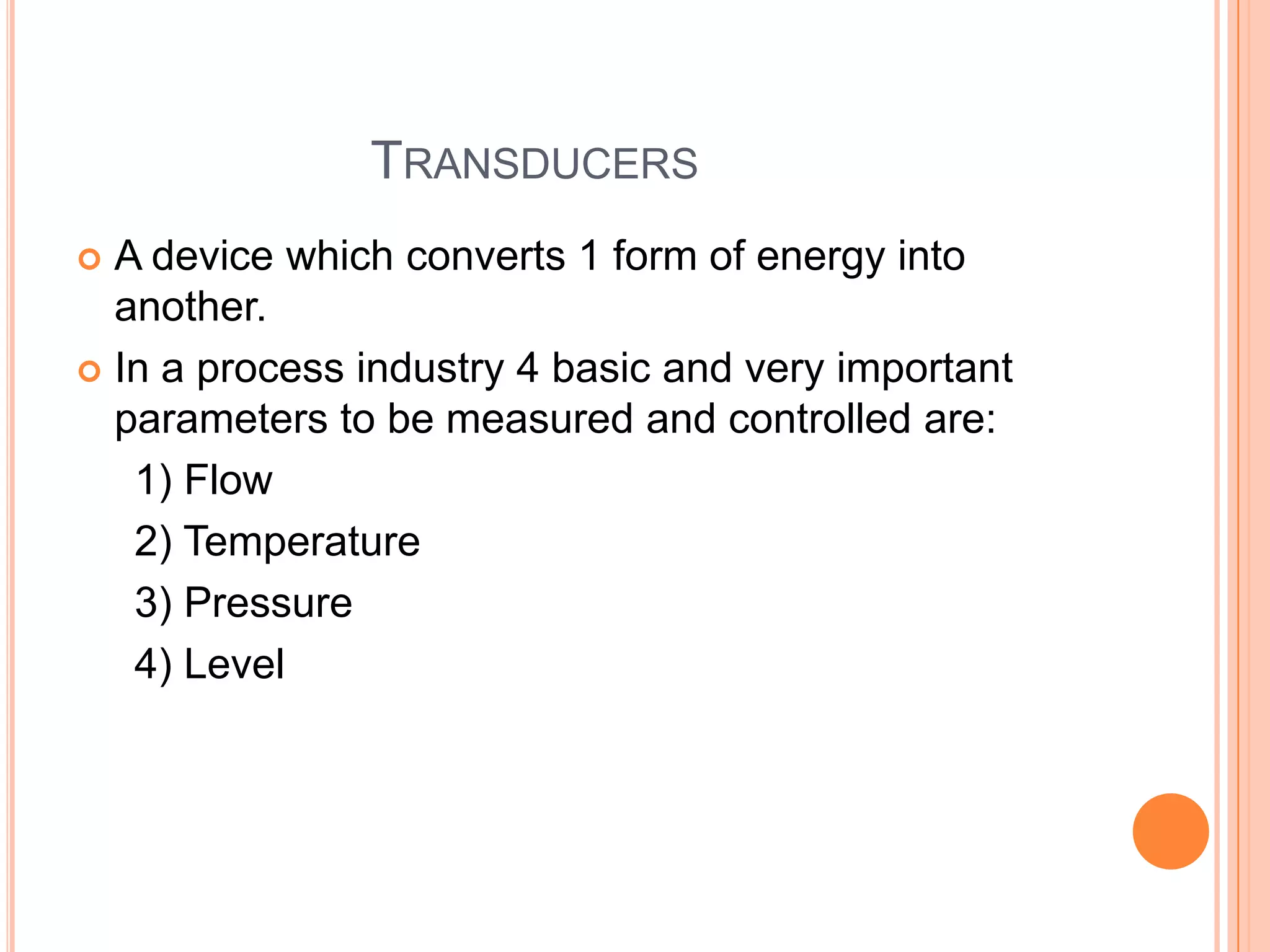 Sensors and transducers | PPTX