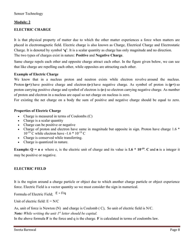 Sensors fundamentals and characteristics, physical principle of sensing PDF