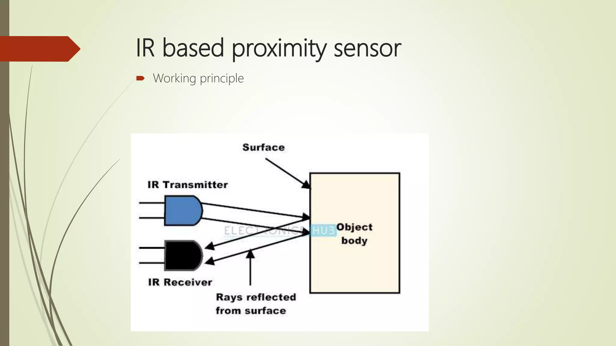 IR based proximity sensor
 Working principle
 