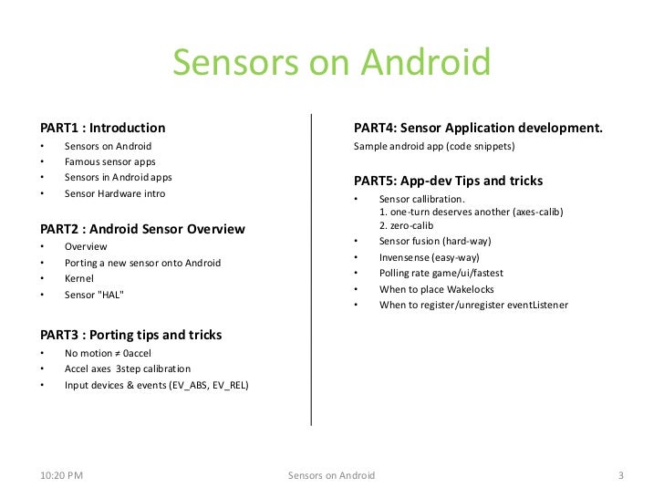 Sensors on android