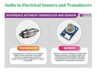 Audio to Electrical Sensors and Transducers
 