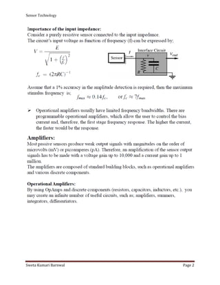 Sensor technology module-3-interface electronic circuits | PDF